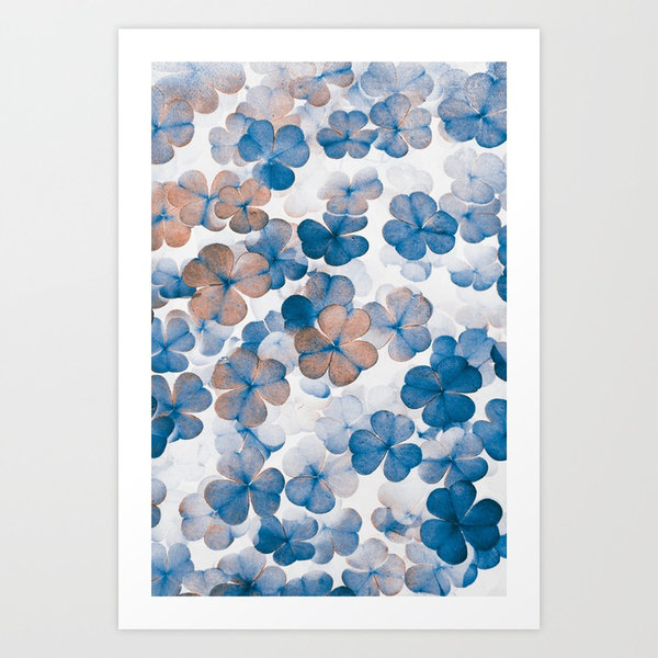 Kunst Karte mit Umschlag Klee blau