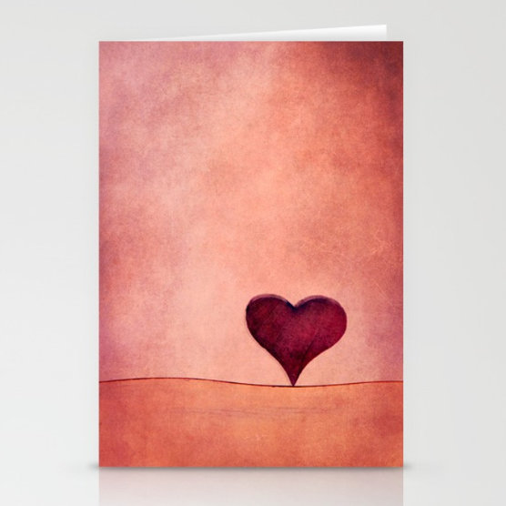 Kunst Karte mit Umschlag Herz Liebe rot