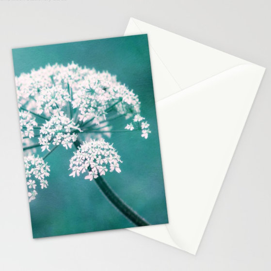 Kunst Karte mit Umschlag Wildblüte blaugrün