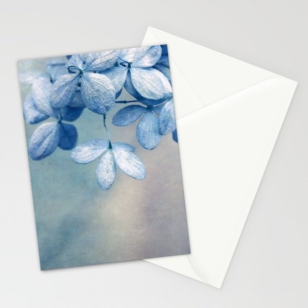 Kunst Karte mit Umschlag Hortensie blau