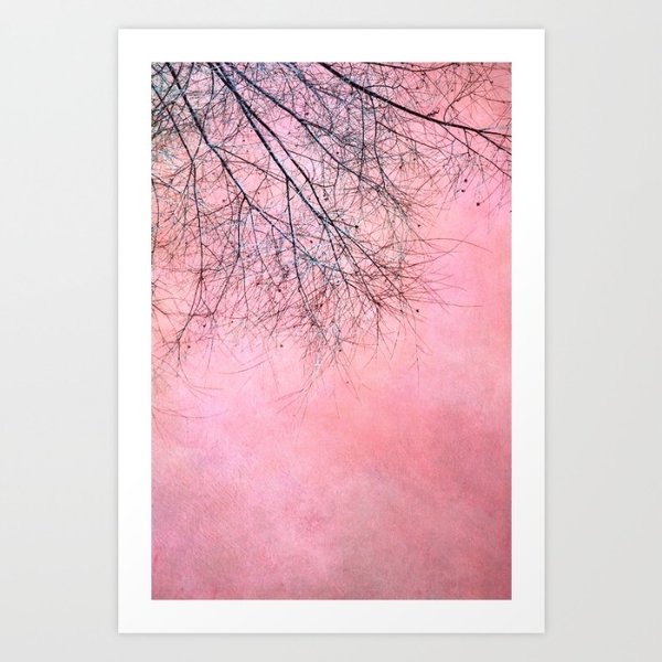 Foto Kunst Print A4 Zweige in pink