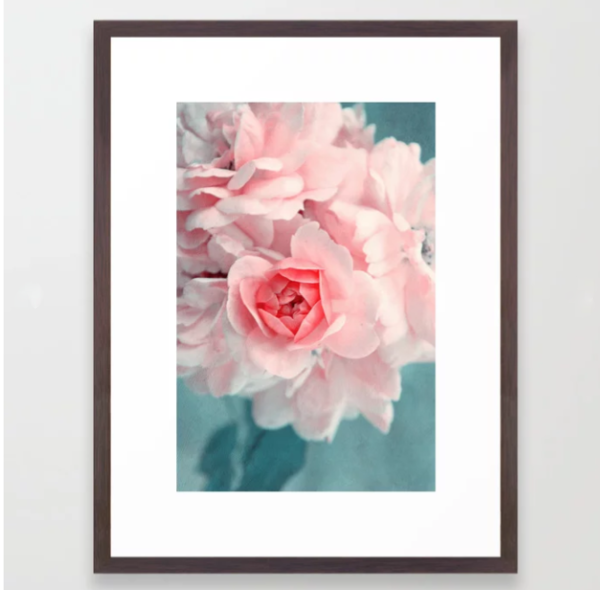 Kunst Karte mit Umschlag floral pink rose